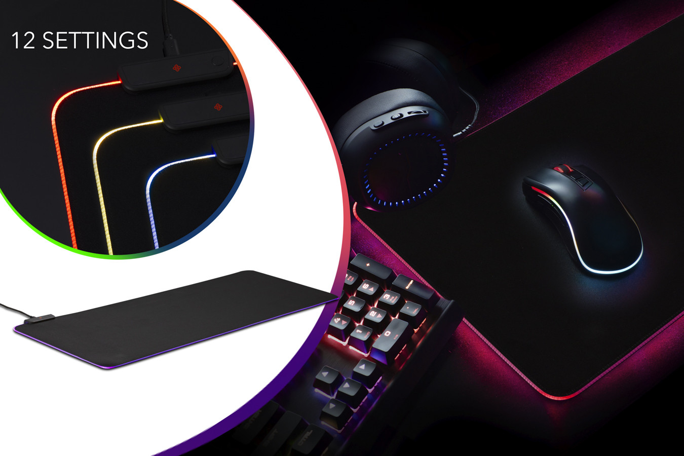 Tapis de souris gaming XXL Dutch Originals avec LED