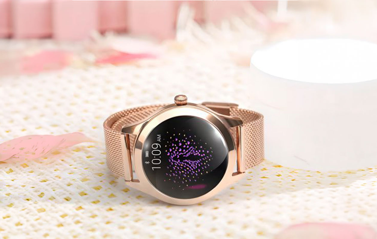 Goudkleurig dames smartwatch met Bluetooth