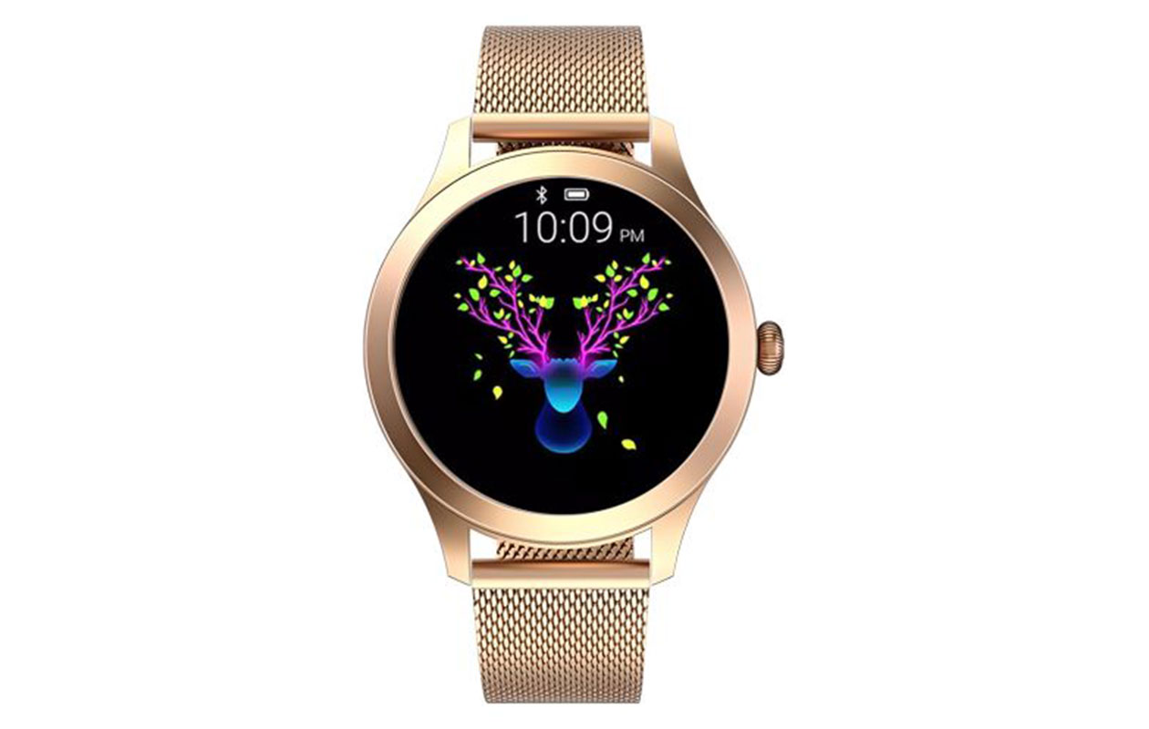 Goudkleurig dames smartwatch met Bluetooth