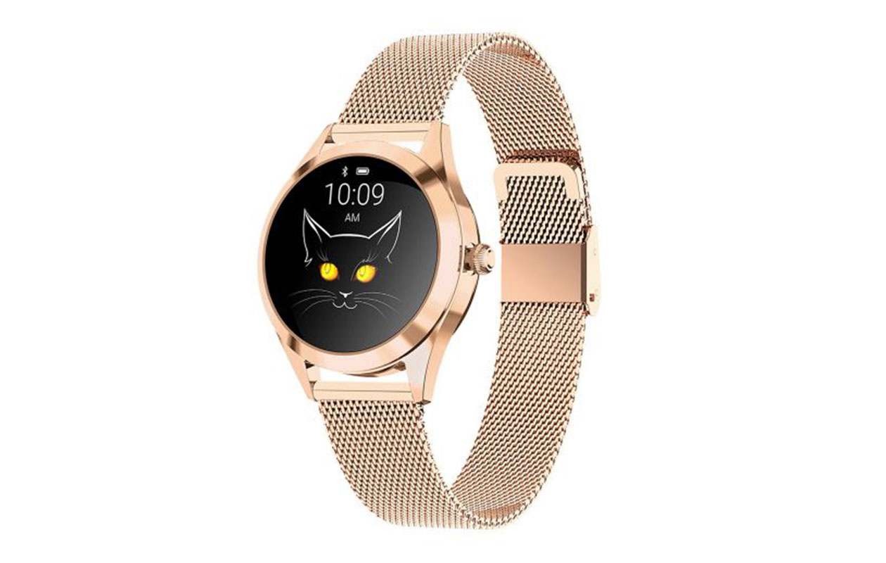 Goudkleurig dames smartwatch met Bluetooth