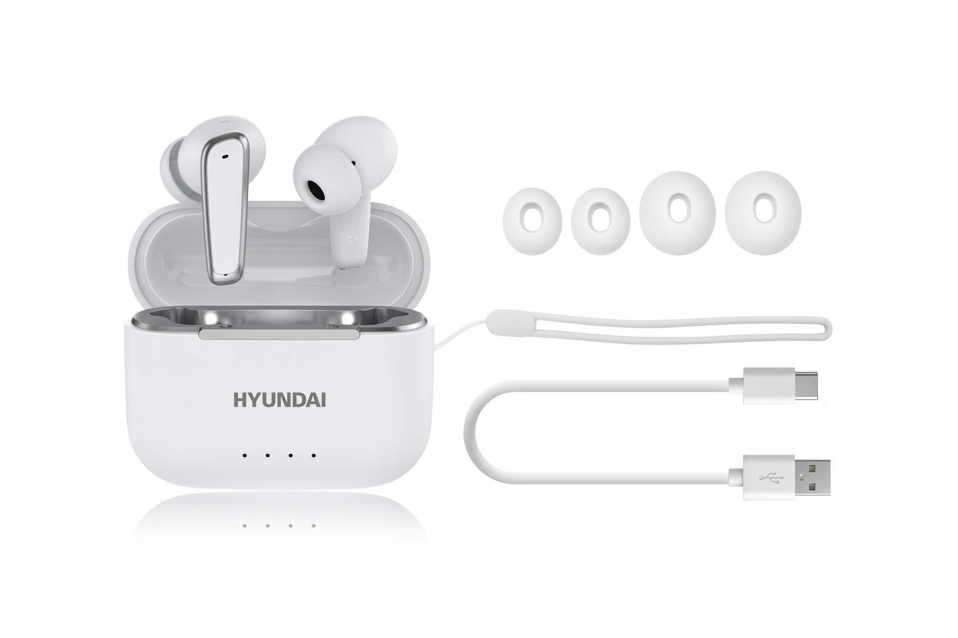 Hyundai Electronics - Draadloze Bluetooth In-ear Oordopjes - Tune - Wit