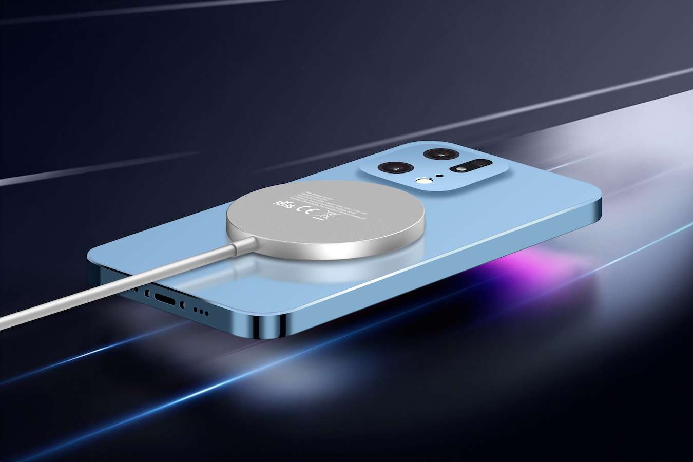 Hyundai Electronics - Draadloze en Magnetische Telefoon Oplader - Zilver