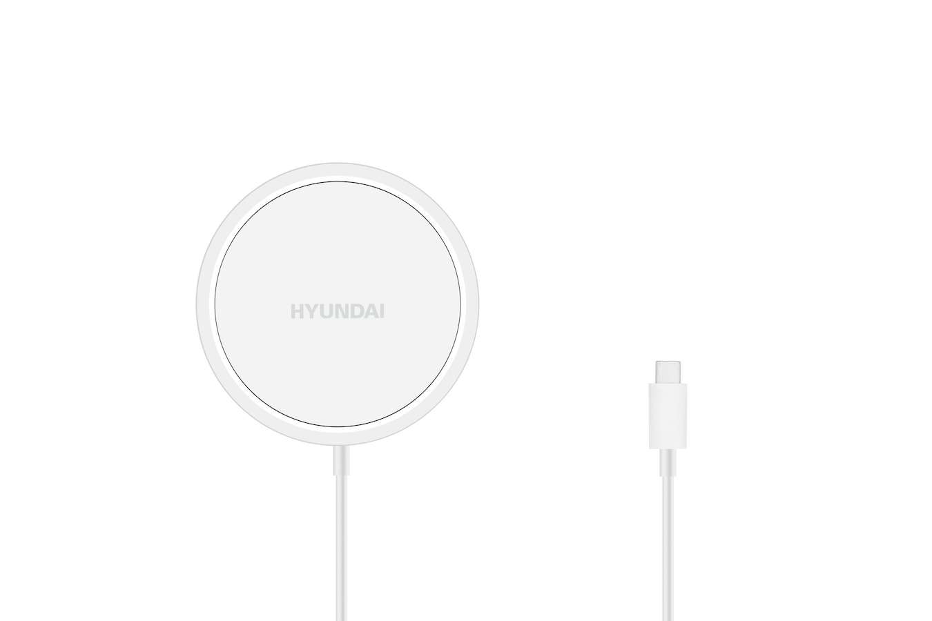 Hyundai Electronics - Draadloze en Magnetische Telefoon Oplader - Zilver