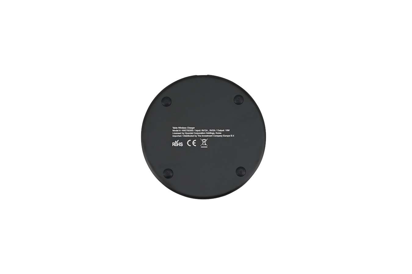 Hyundai Electronics - Draadloze QI Telefoon Oplader met LED-Indicator - Zwart