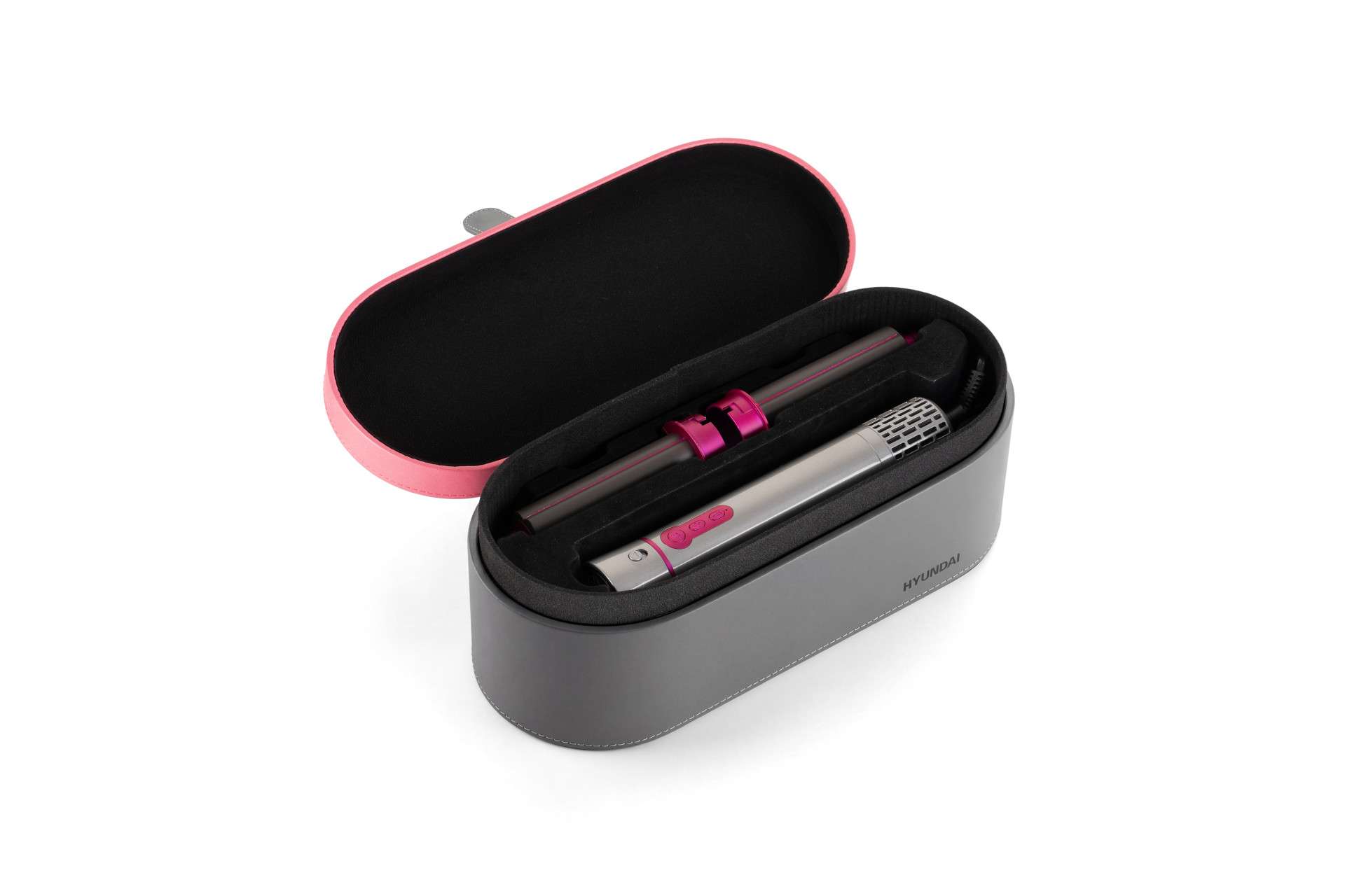 Hyundai Electronics - Elektrische multi styler - 5 in 1 functies - Met opbergdoos - Roze Grijs