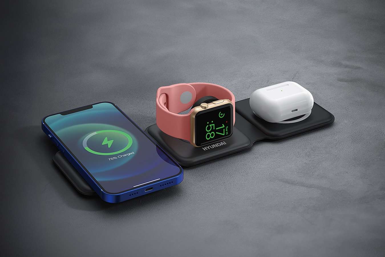 Hyundai Electronics - Magnetisch opvouwbaar oplaadstation - 3 in 1