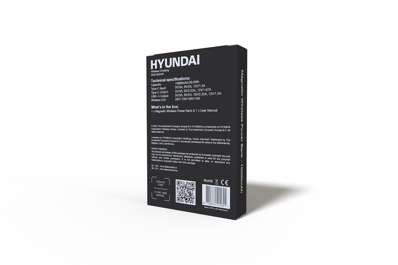 Hyundai Electronics - Magnetische Draadloze Powerbank - 10000mAh