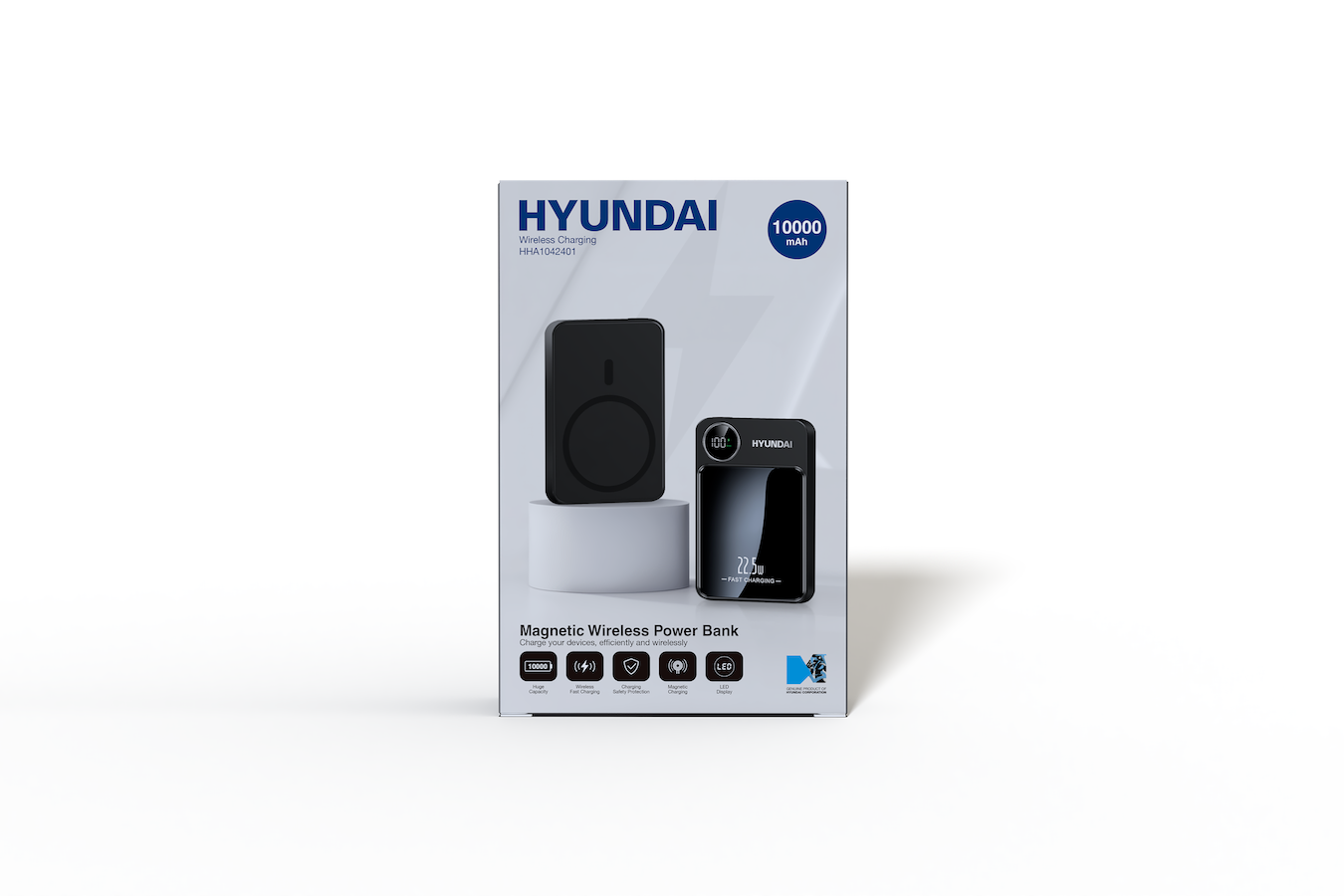 Hyundai Electronics - Magnetische Draadloze Powerbank - 10000mAh