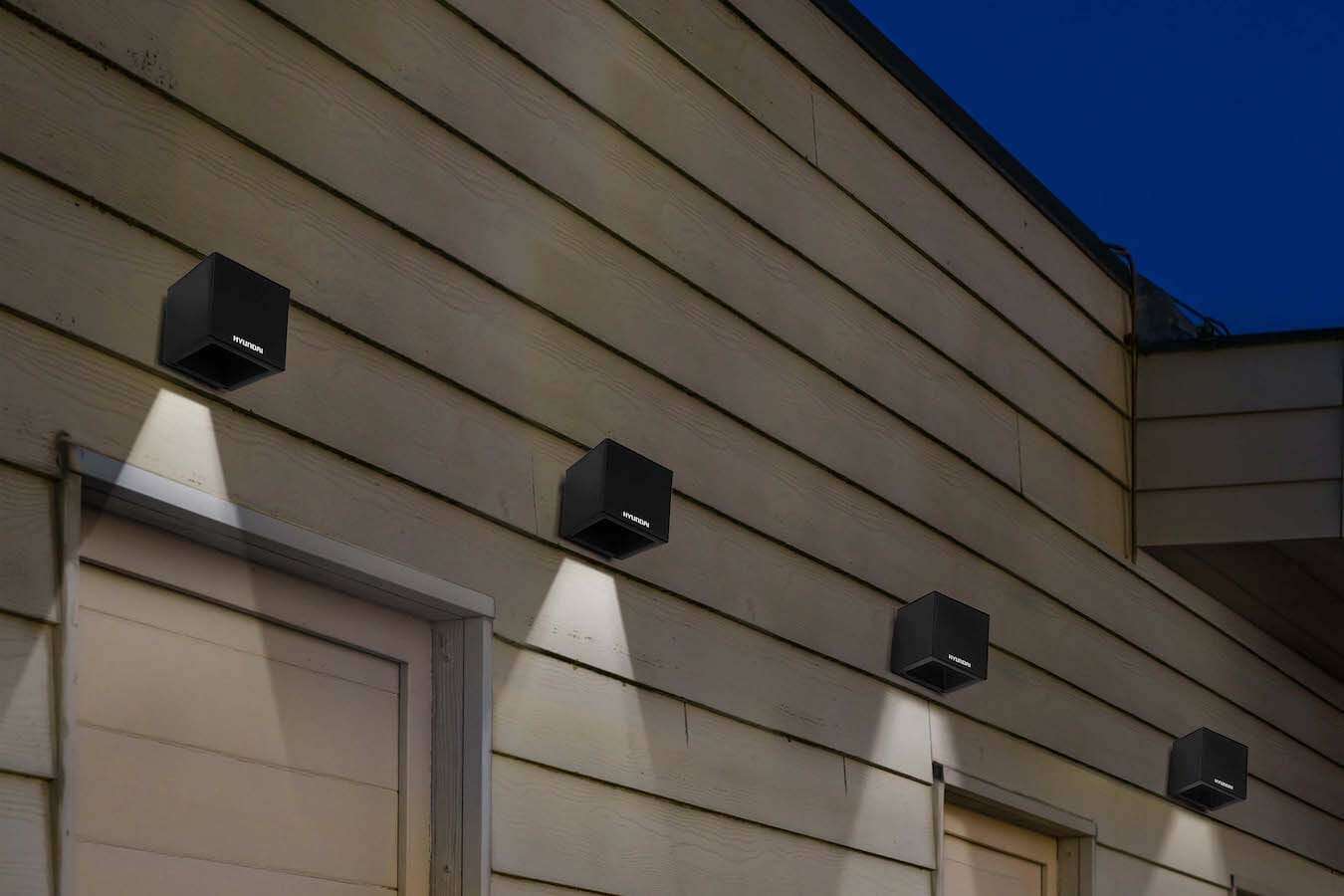 Hyundai Lighting - Applique cubique à énergie solaire - L - 4 pièces