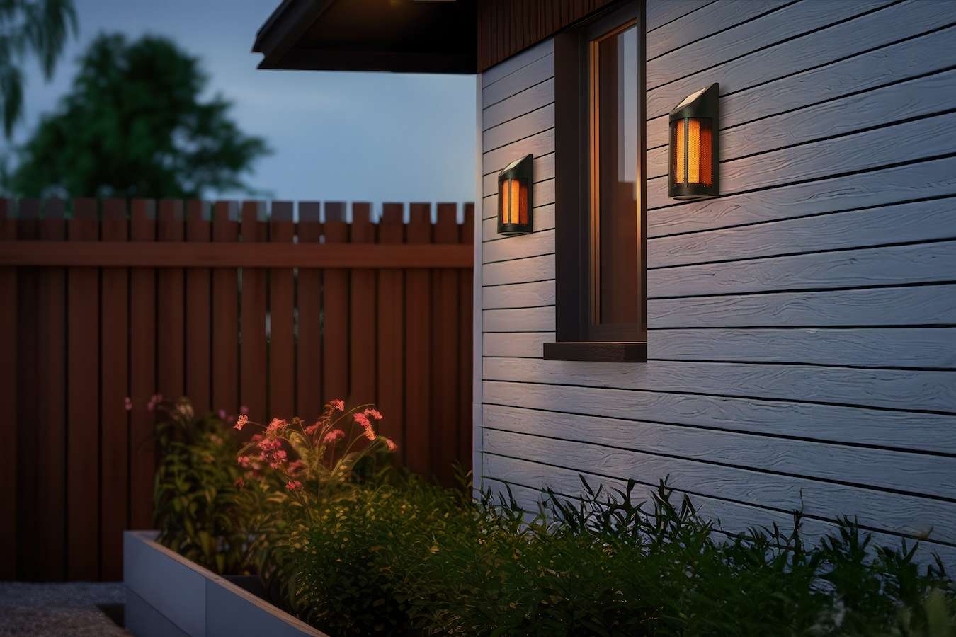 Hyundai Lighting - Luxe solar bollard wandlamp - 2 stuks