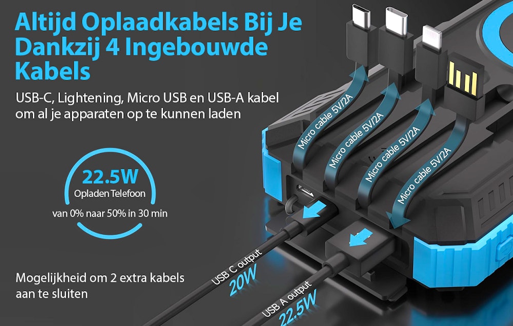 OOQE MultiCharge 4 geavanceerde noodpowerbank