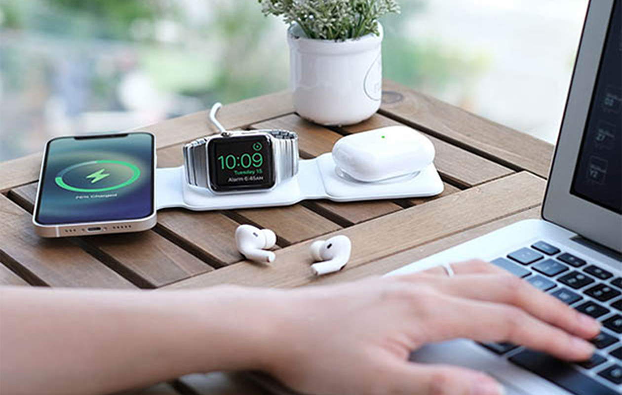 OOQE QCharge Pro geavanceerde 3-in-1 draadloze oplader