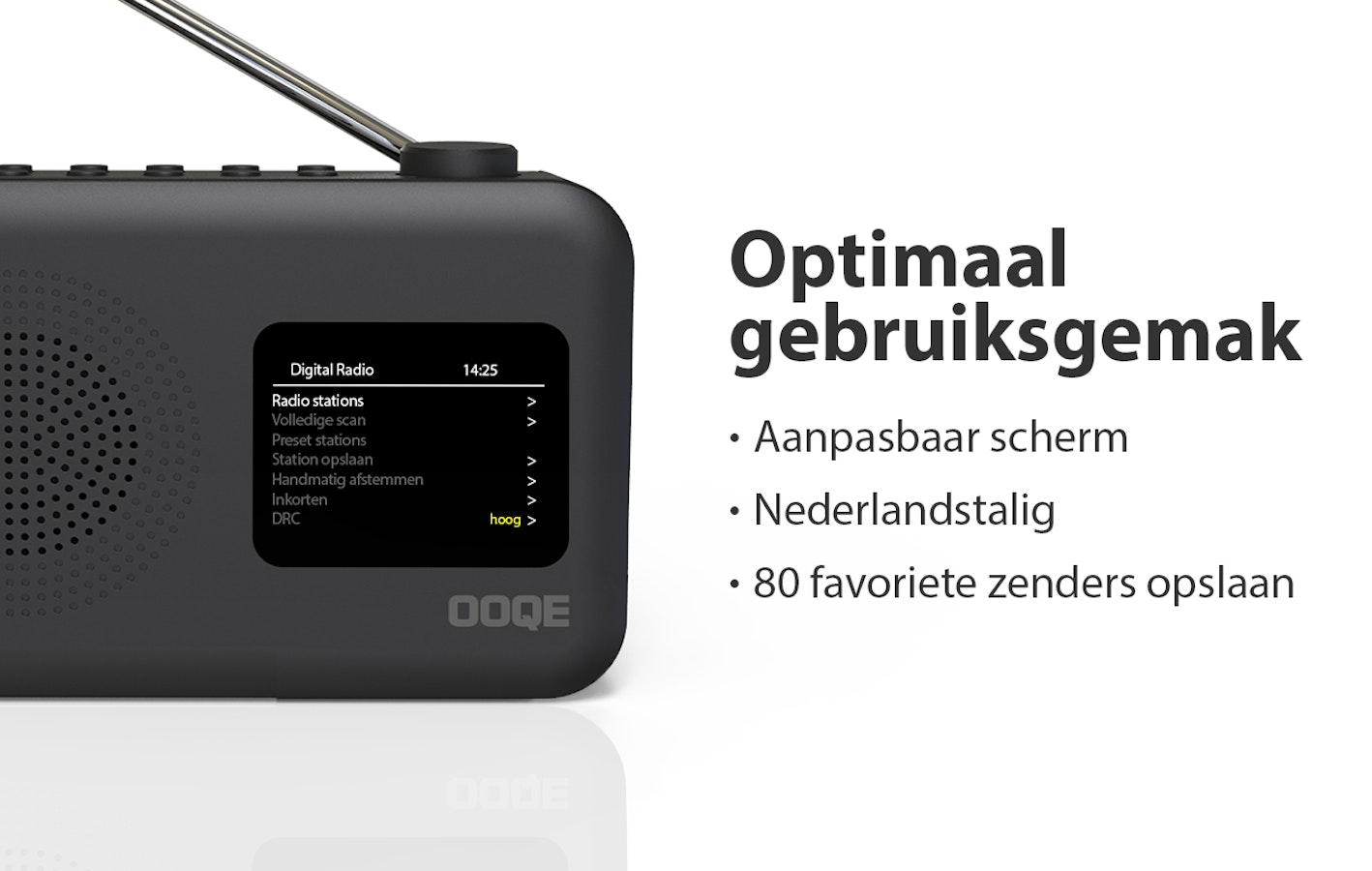 OOQE TUNE PRO geavanceerde 4-in-1 DAB+ (nood)radio met vele functies