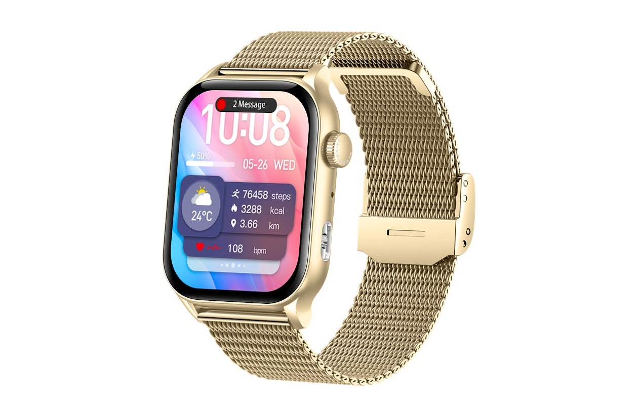 Parya Official gold smartwatch met stappenteller