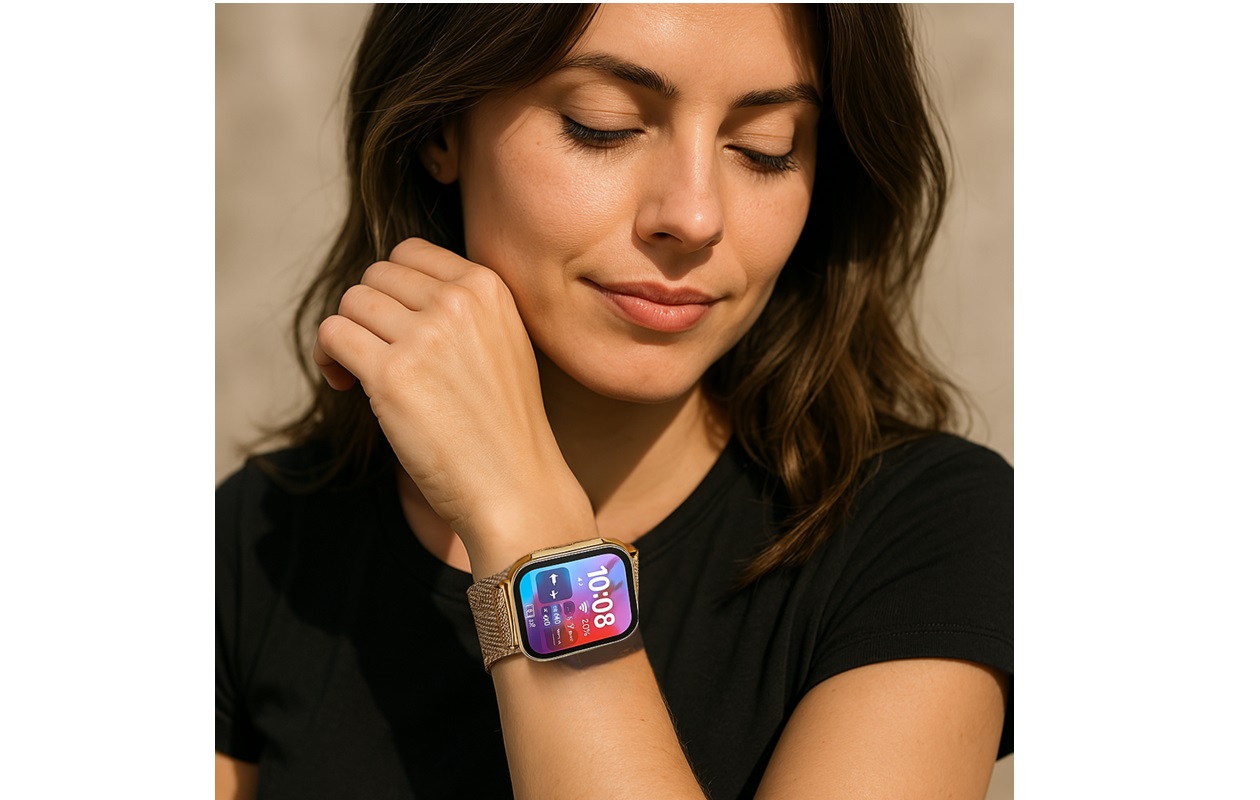 Parya Official gold smartwatch met stappenteller