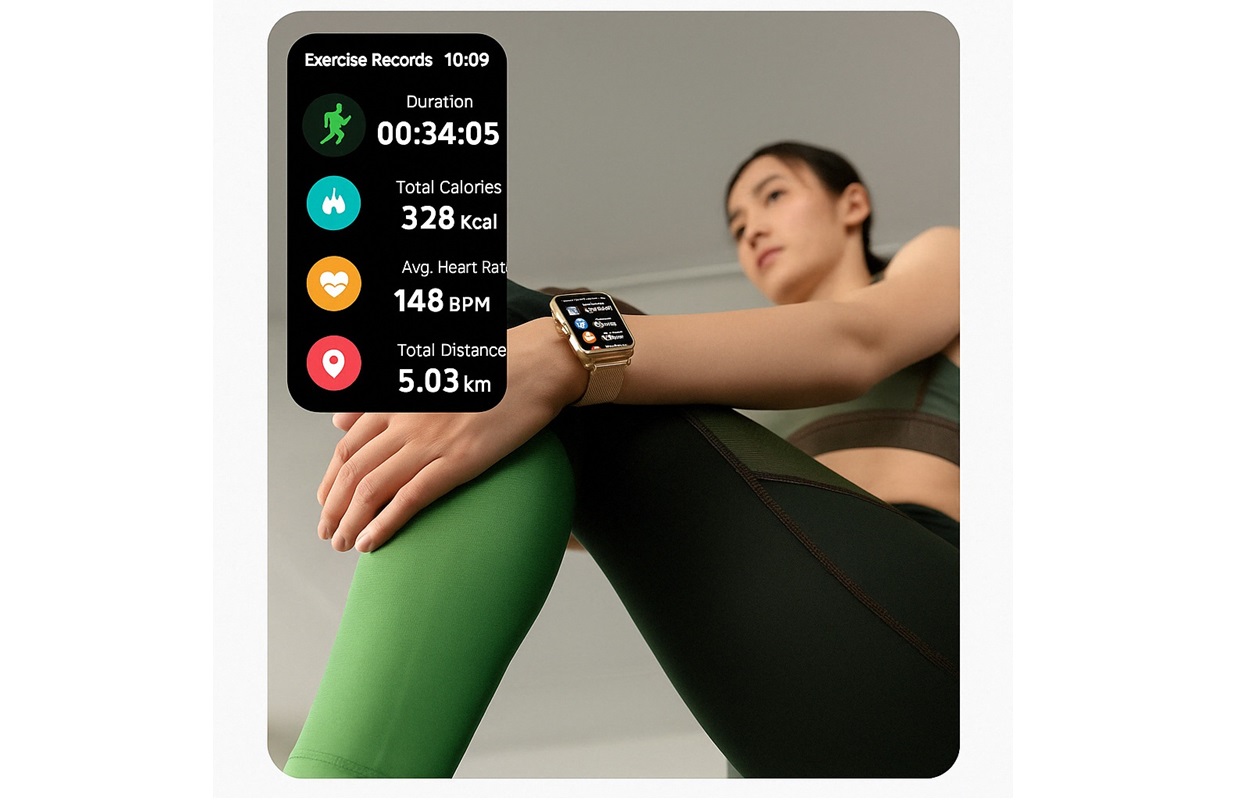 Parya Official gold smartwatch met stappenteller