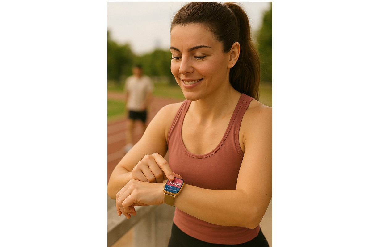 Parya Official gold smartwatch met stappenteller