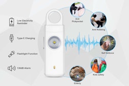 Persoonlijk veiligheidsalarm - Met 130db noodsirene en SOS-LED-licht - Met karabijnhaak - USB oplaadbaar - Wit