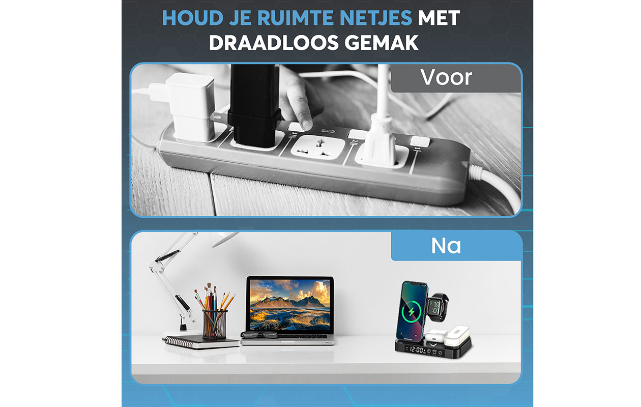 Silver Eagle 4-in-1 draadloos oplaadstation 