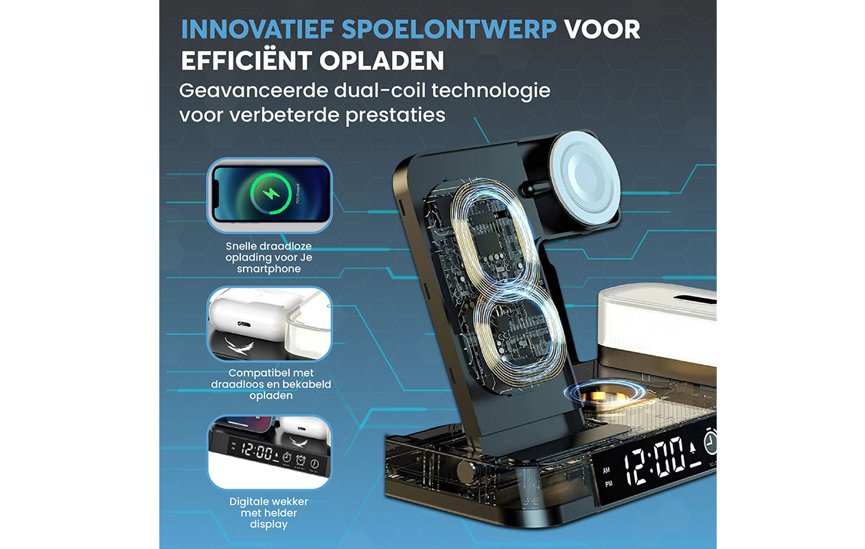 Silver Eagle 4-in-1 draadloos oplaadstation 