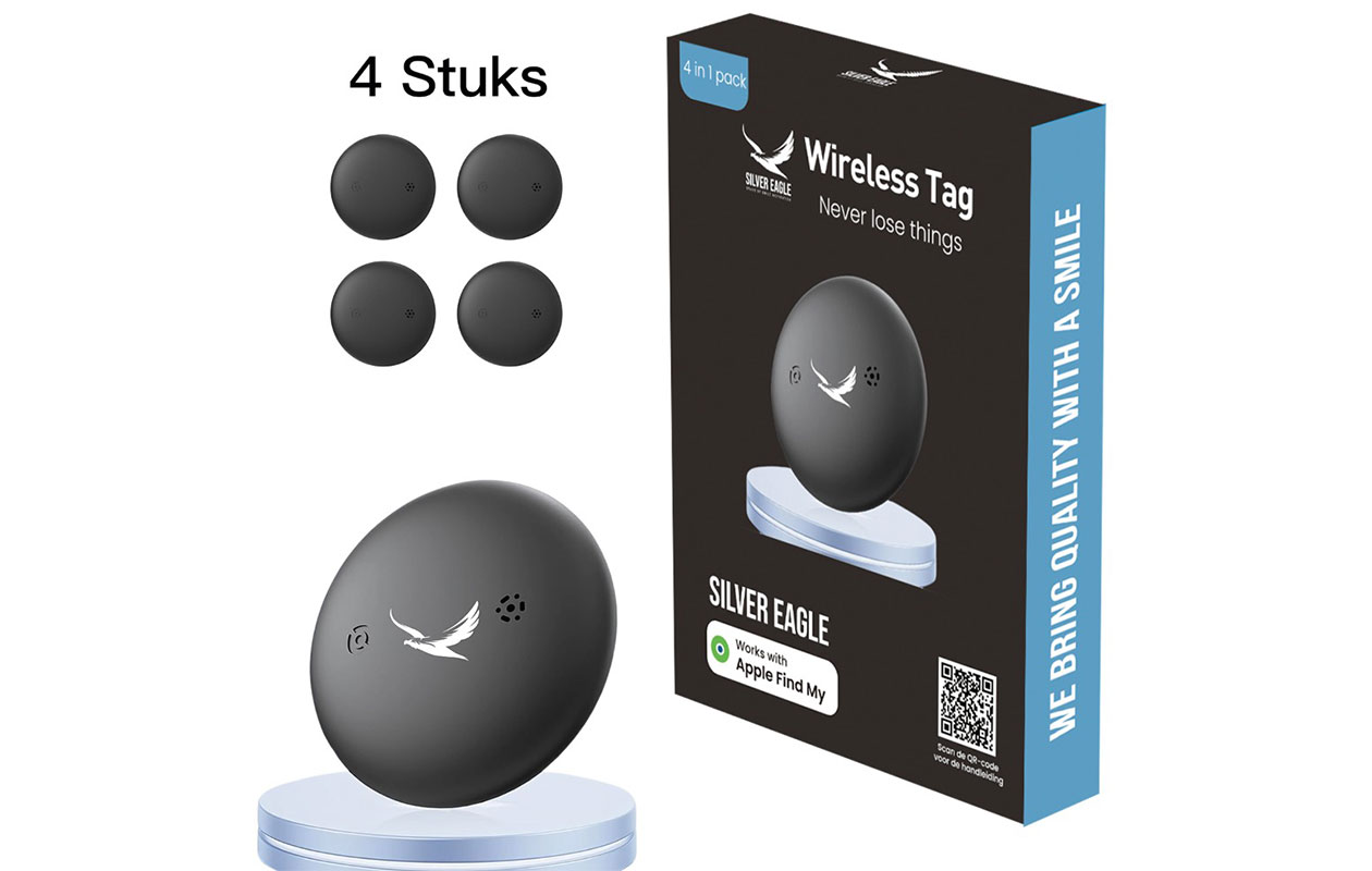 Silver Eagle slimme bluetooth tracker tag - 4 stuks