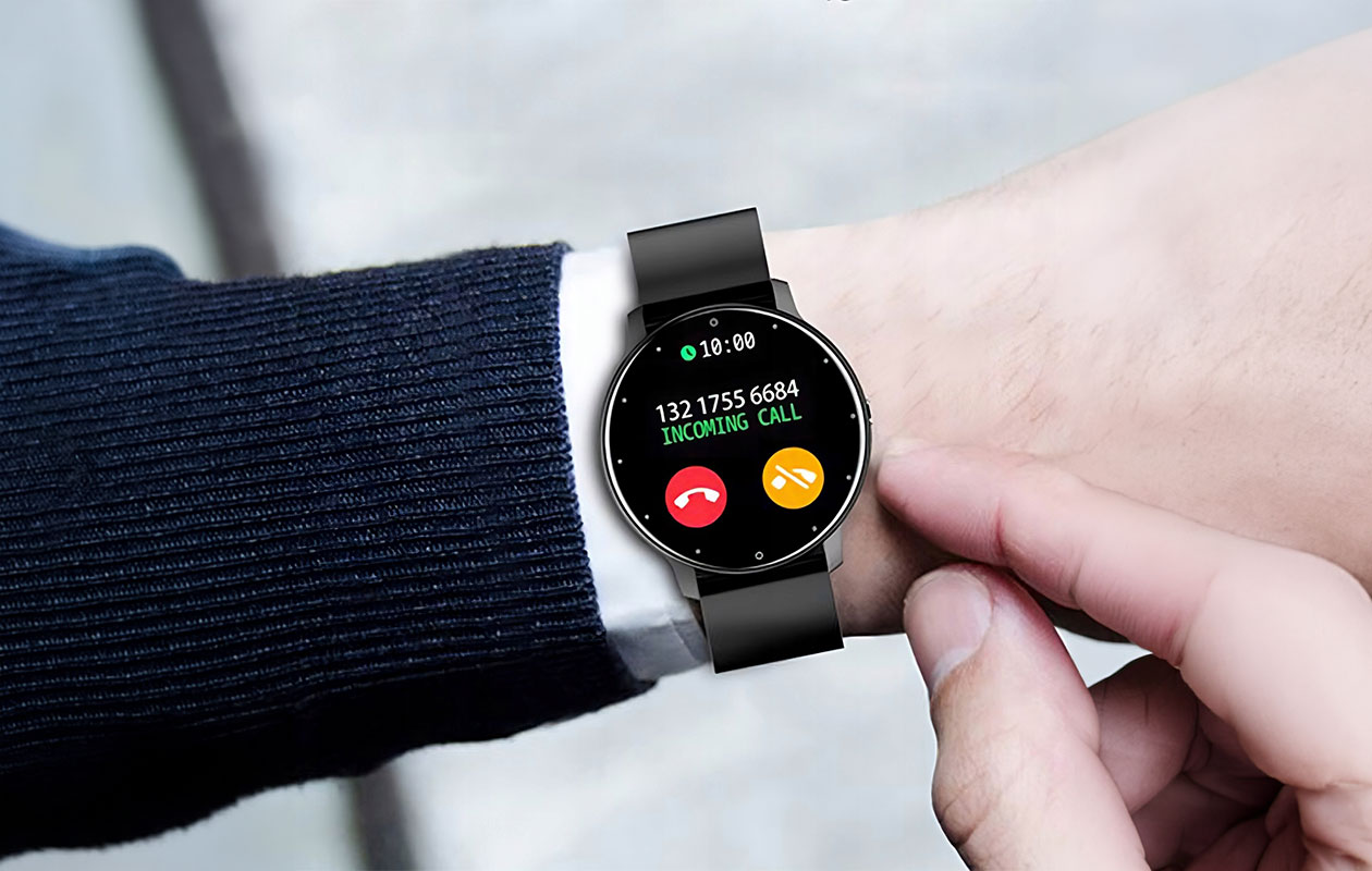 Smartwatch met Bluetooth zwart