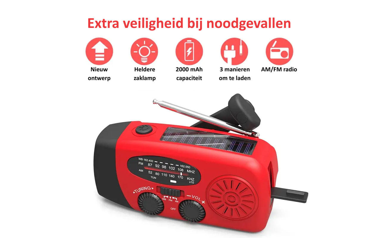 TAUREX Noodradio solar opwindbaar