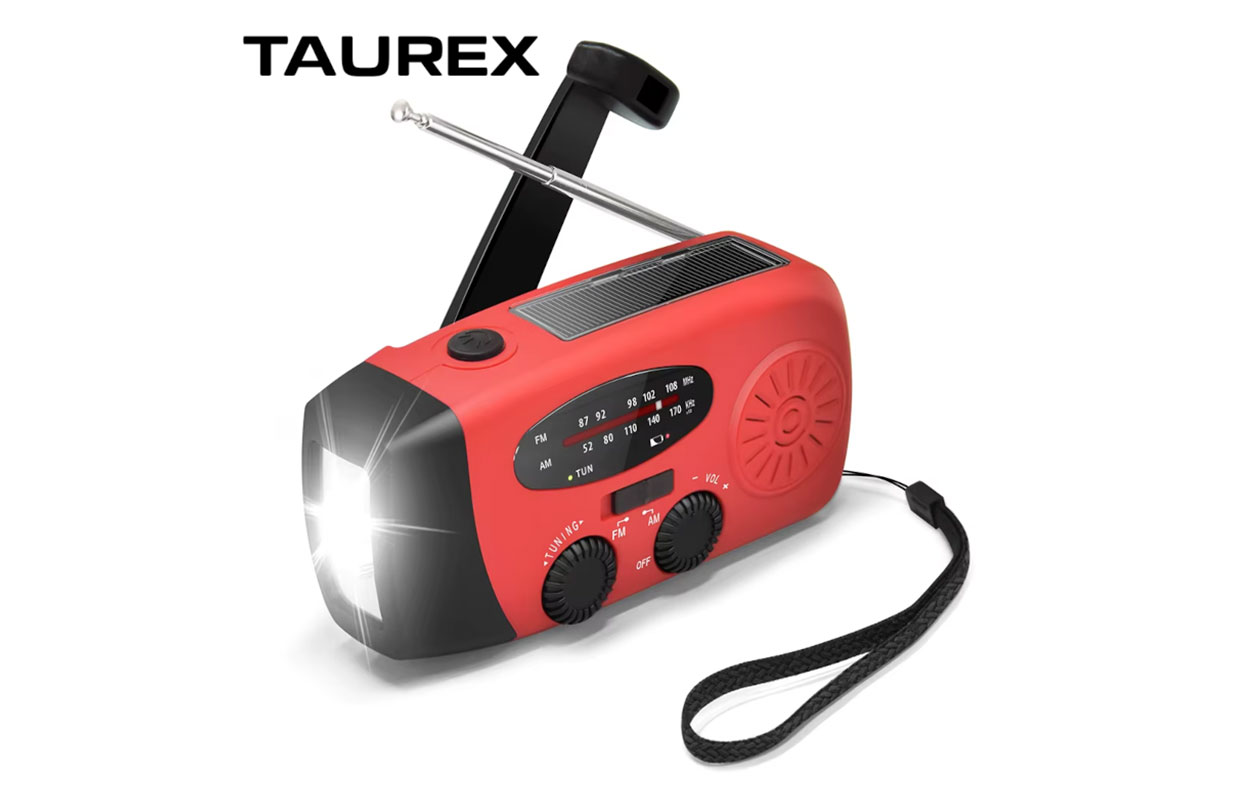 TAUREX Noodradio solar opwindbaar