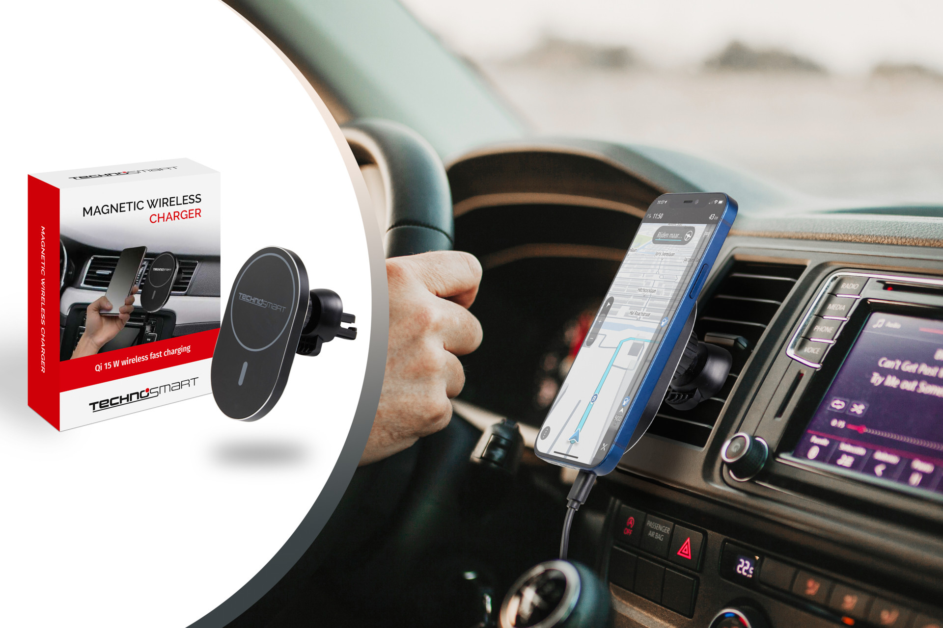 Technosmart Draadloze auto oplader