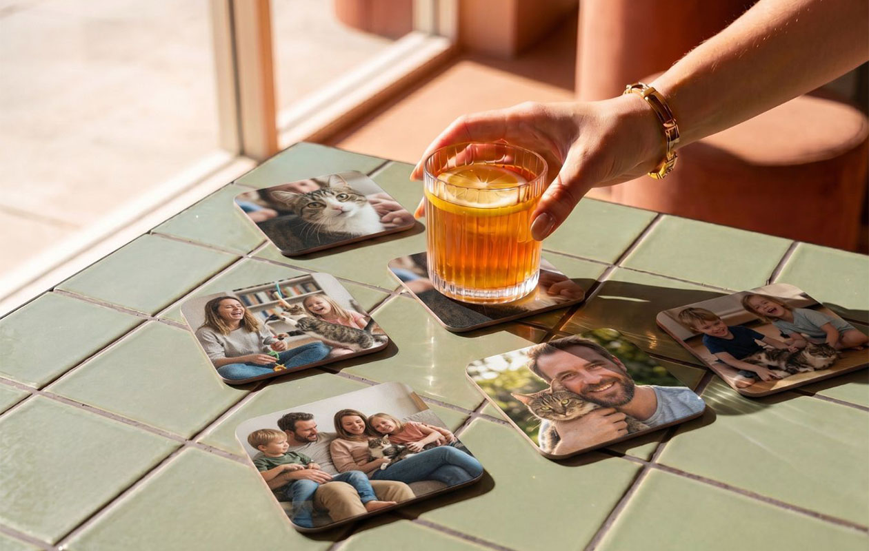 6 Sous-Verres personnalisés avec votre photo