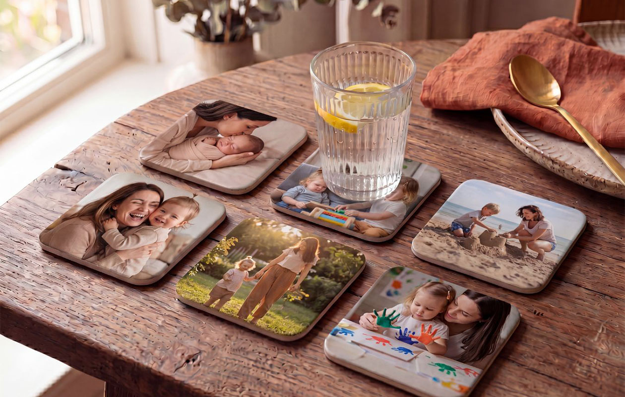 6 Sous-Verres personnalisés avec votre photo