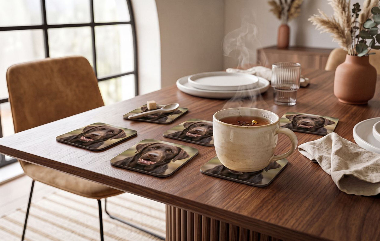 6 Sous-Verres personnalisés avec votre photo