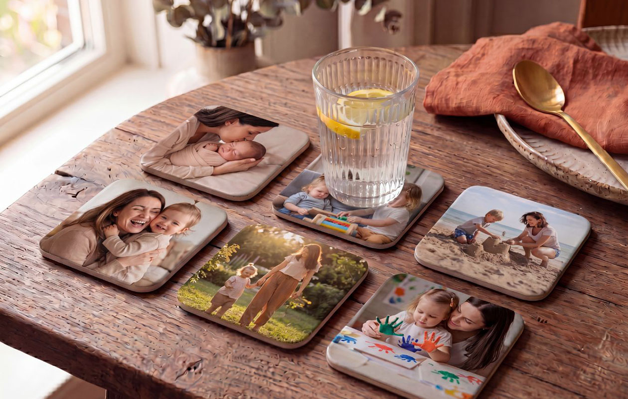 6 Sous-Verres personnalisés avec votre photo