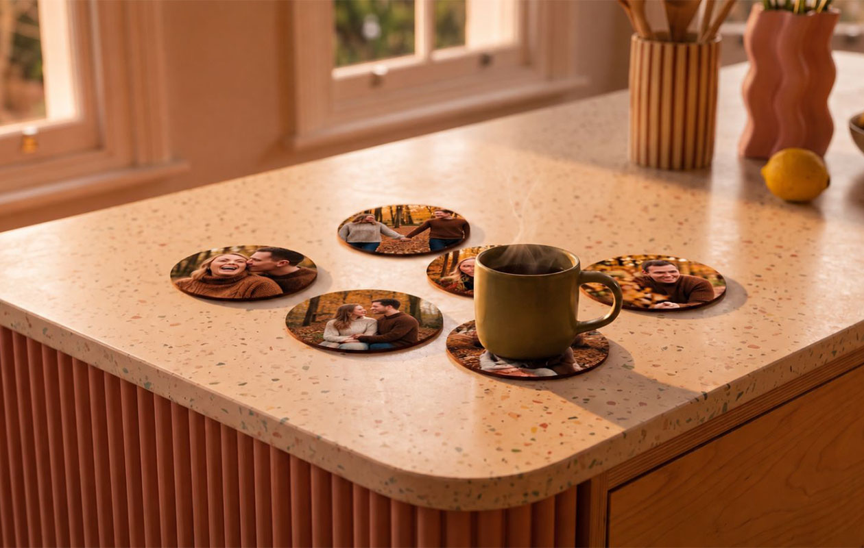 6 Sous-Verres personnalisés avec votre photo