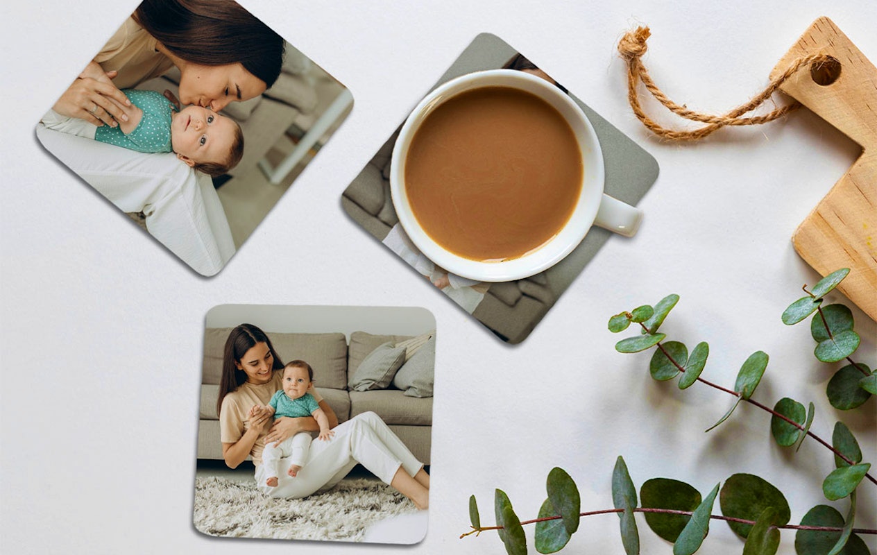 6 onderzetters met eigen foto