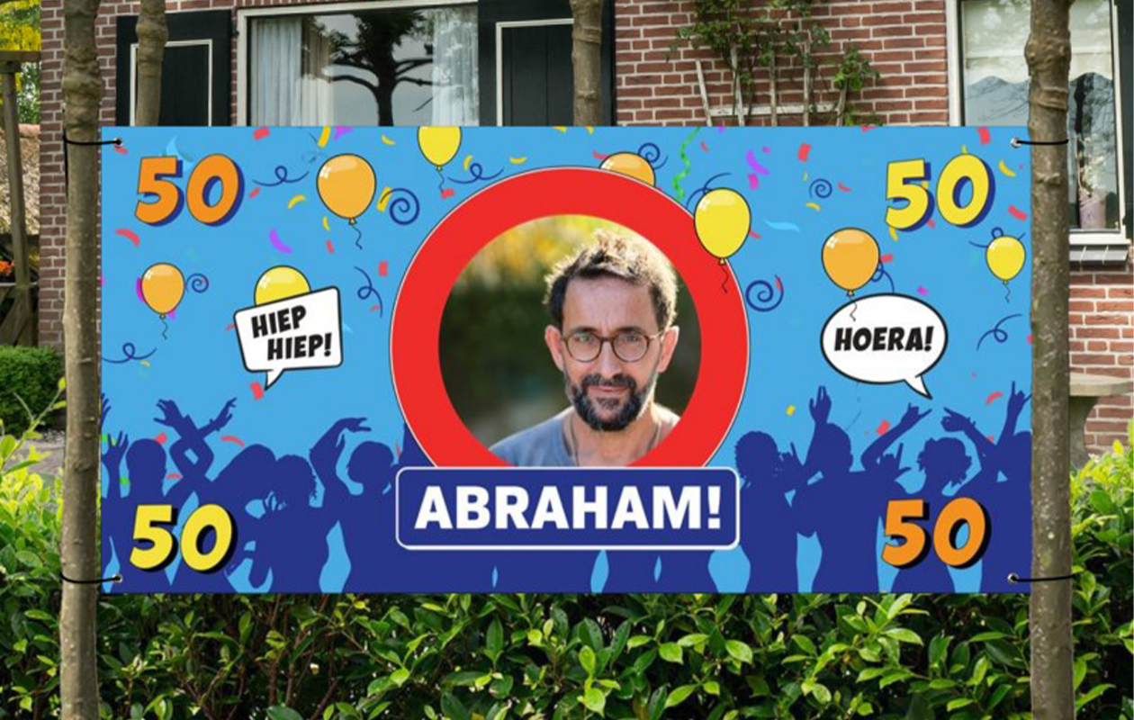 Ontvang €50 korting op een spandoek van 200 x 100 cm