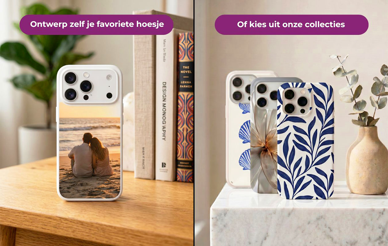 Telefoonhoesje: keuze uit eigen foto of 100+ designs