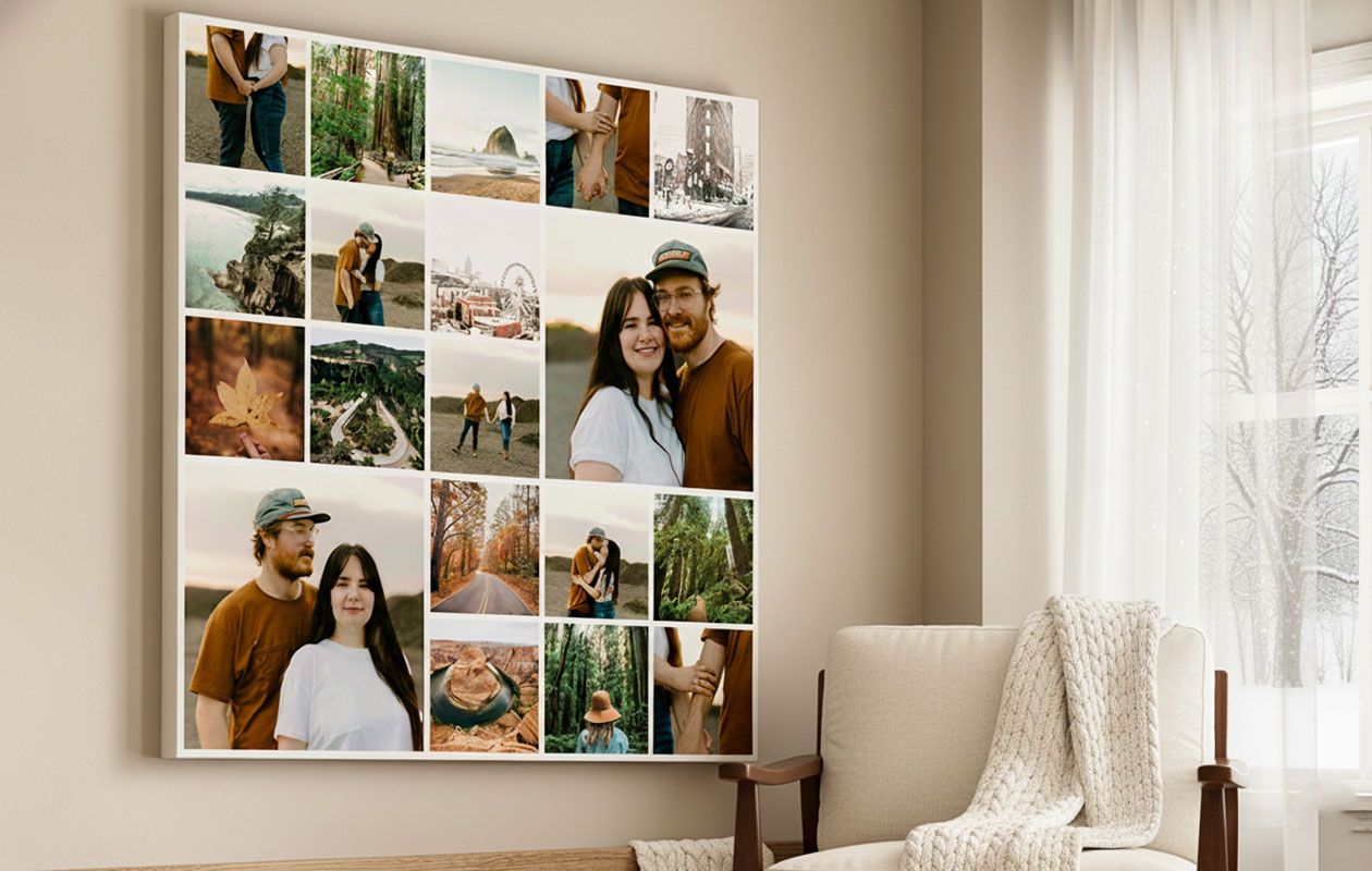 Voucher t.w.v. €70 voor een canvas fotocollage (80x80 cm)