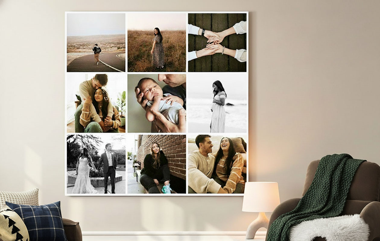 Voucher t.w.v. €70 voor een canvas fotocollage (80x80 cm)