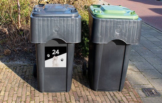 3 containerstickers met jouw huisnummer