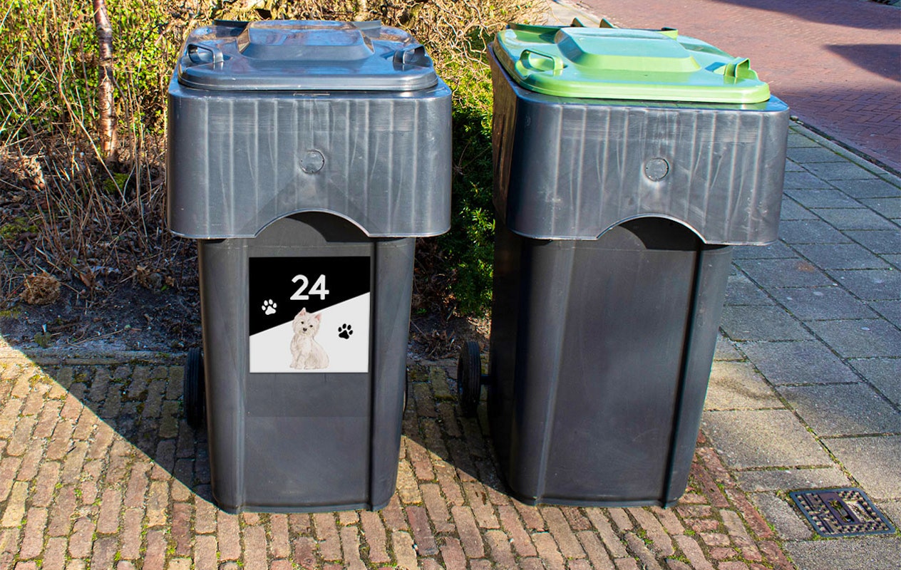 3 Stickers pour Conteneur Poubelle avec No de Maison (ø 20cm)