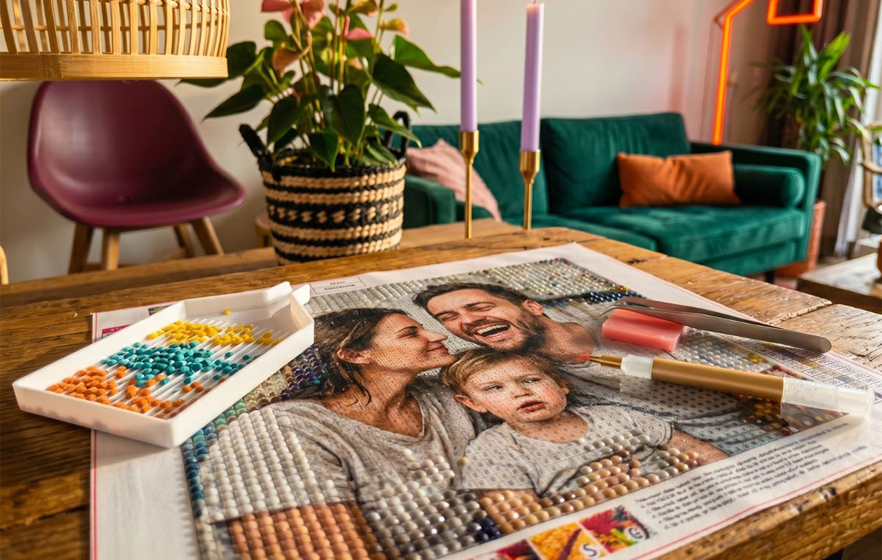 Compleet Diamond Painting-pakket (40x30 cm) met eigen foto