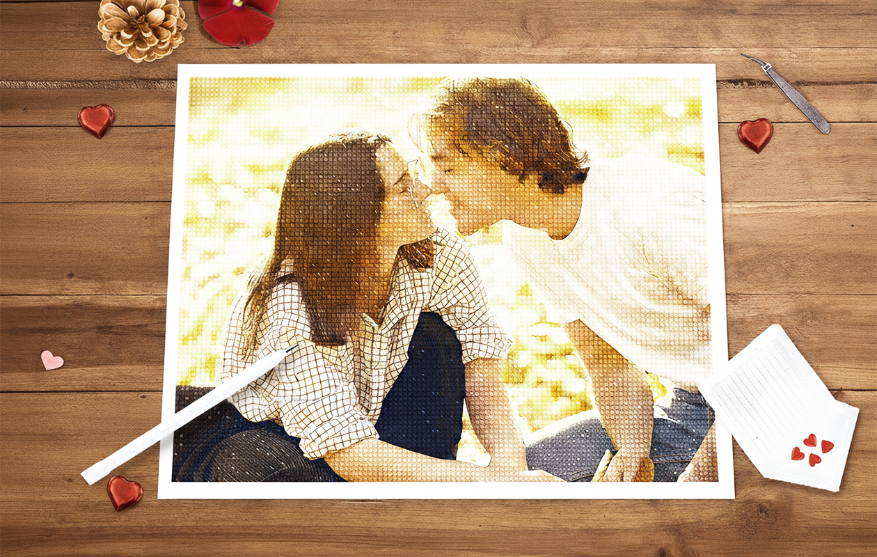 Forfait Diamond Painting avec votre propre photo (40 x 30 cm)