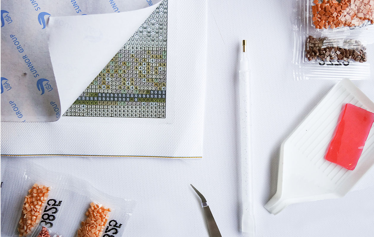 Diamond painting-pakket met je eigen foto (50 x 40 cm)