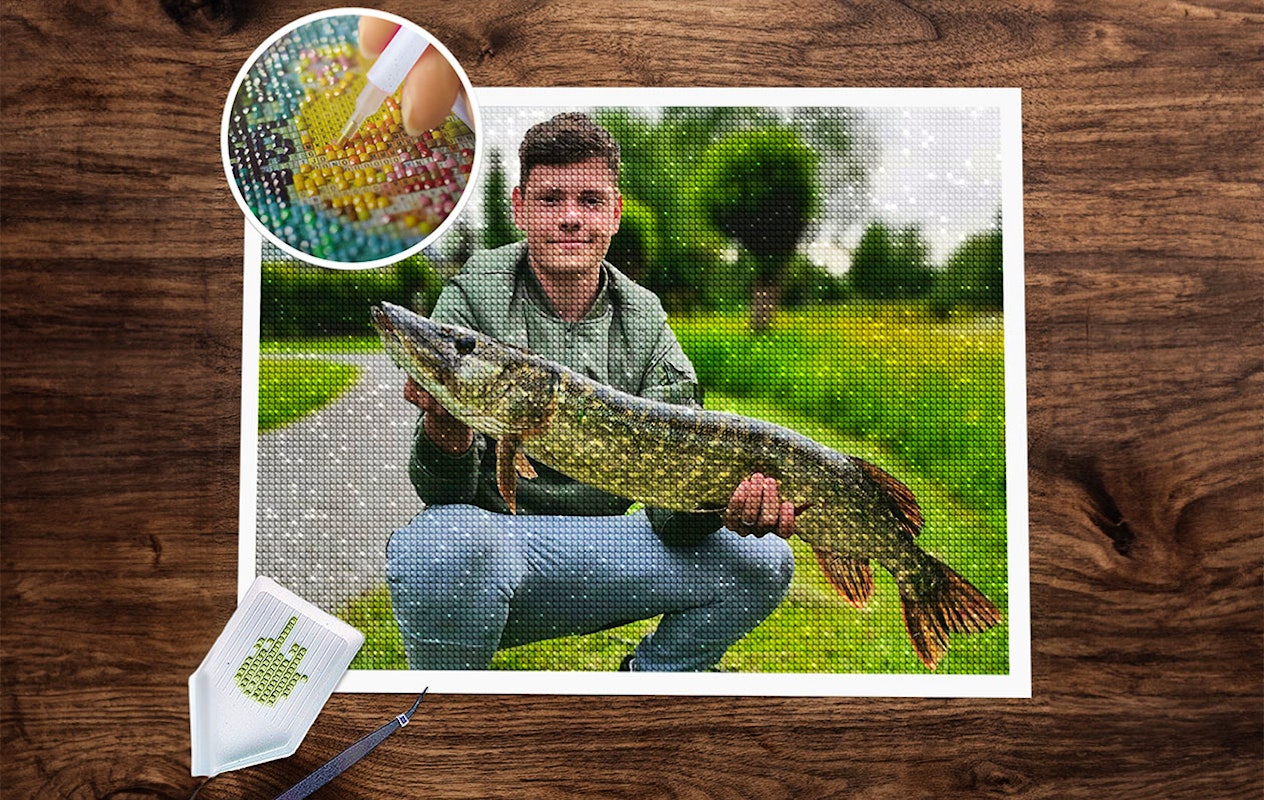 Diamond painting-pakket met je eigen foto (50 x 40 cm)