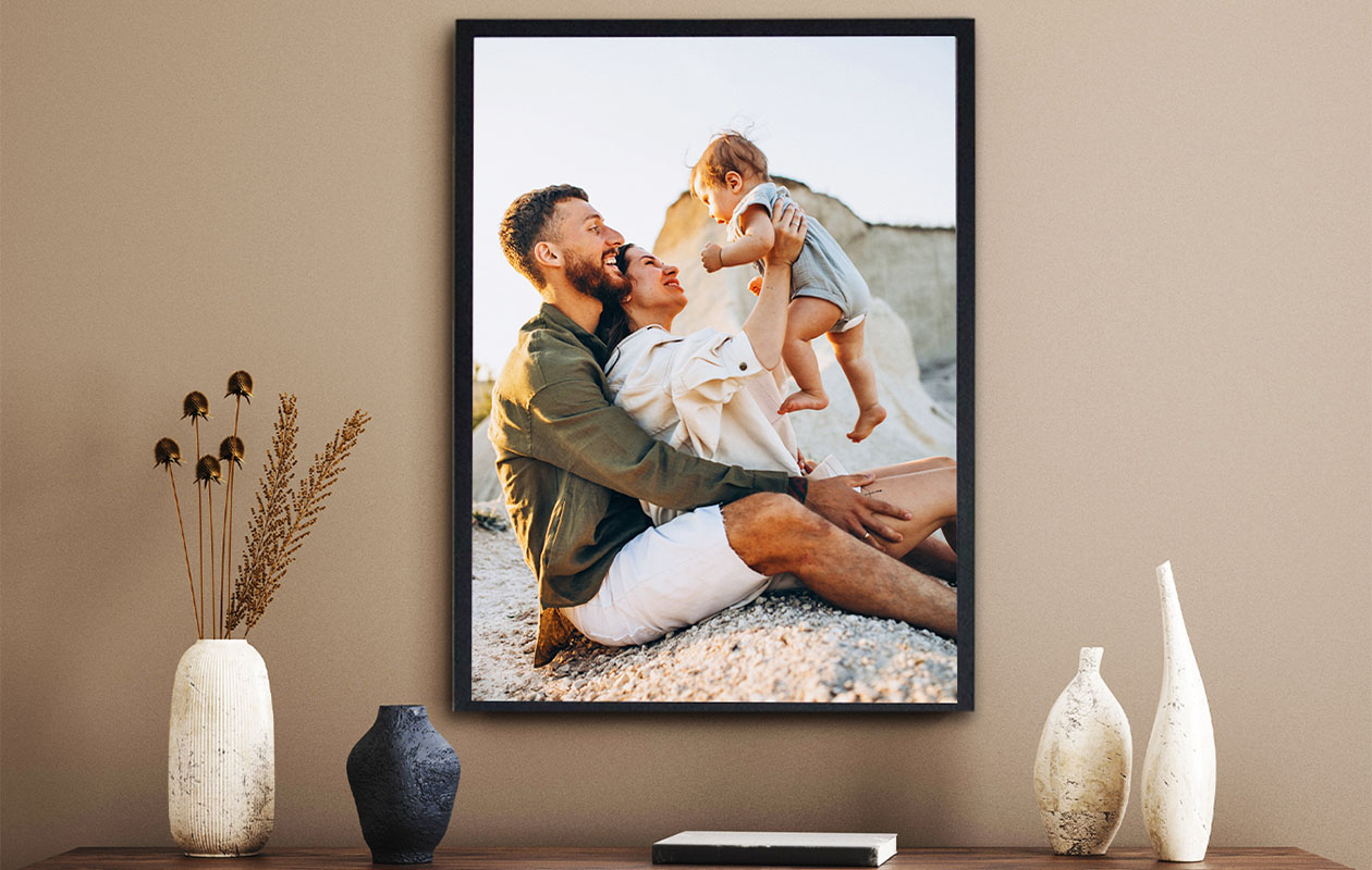 Ontvang €60 korting op een gepersonaliseerde fotolijst (60 x 40 cm)
