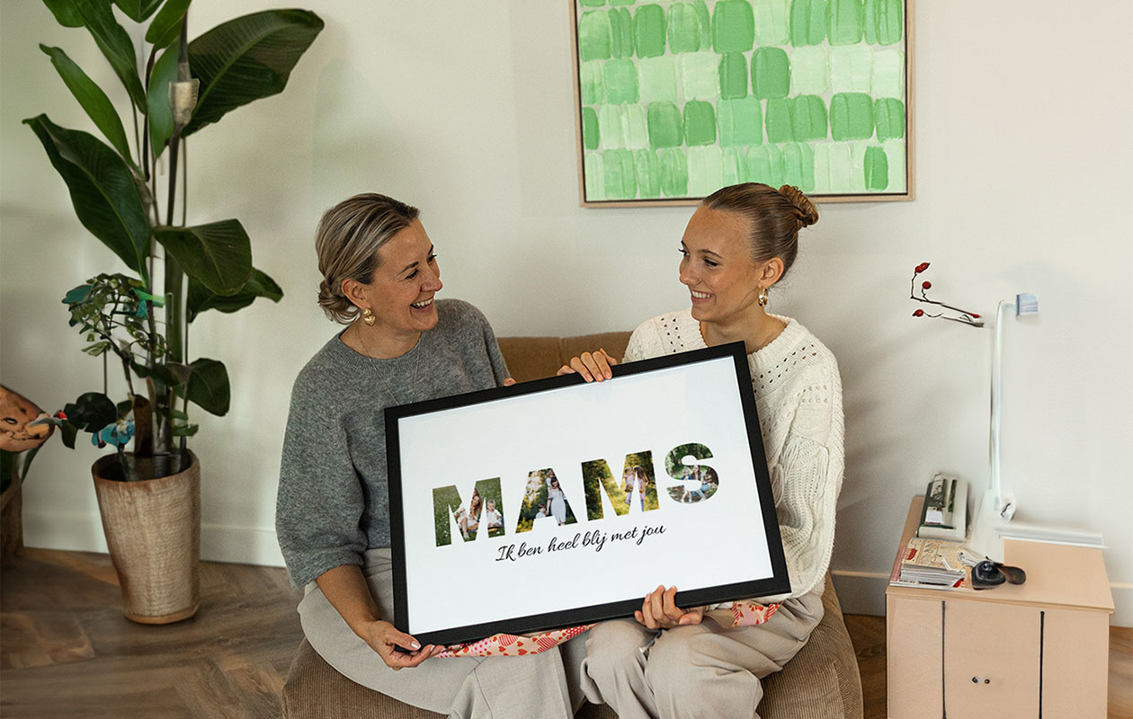 Ontvang €60 korting op een gepersonaliseerde fotolijst (60 x 40 cm)