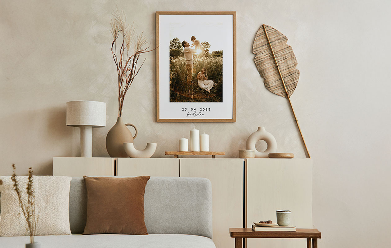 Ontvang €60 korting op een gepersonaliseerde fotolijst (60 x 40 cm)