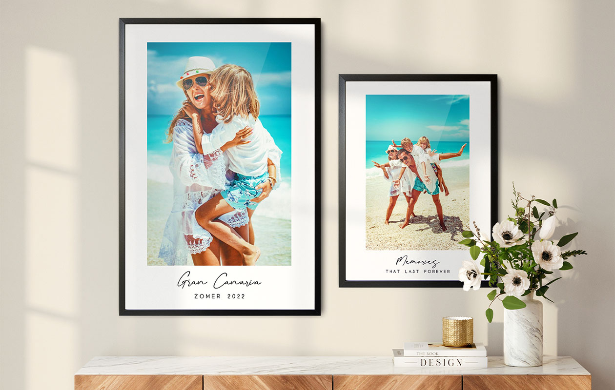 Ontvang €60 korting op een gepersonaliseerde fotolijst (60 x 40 cm)