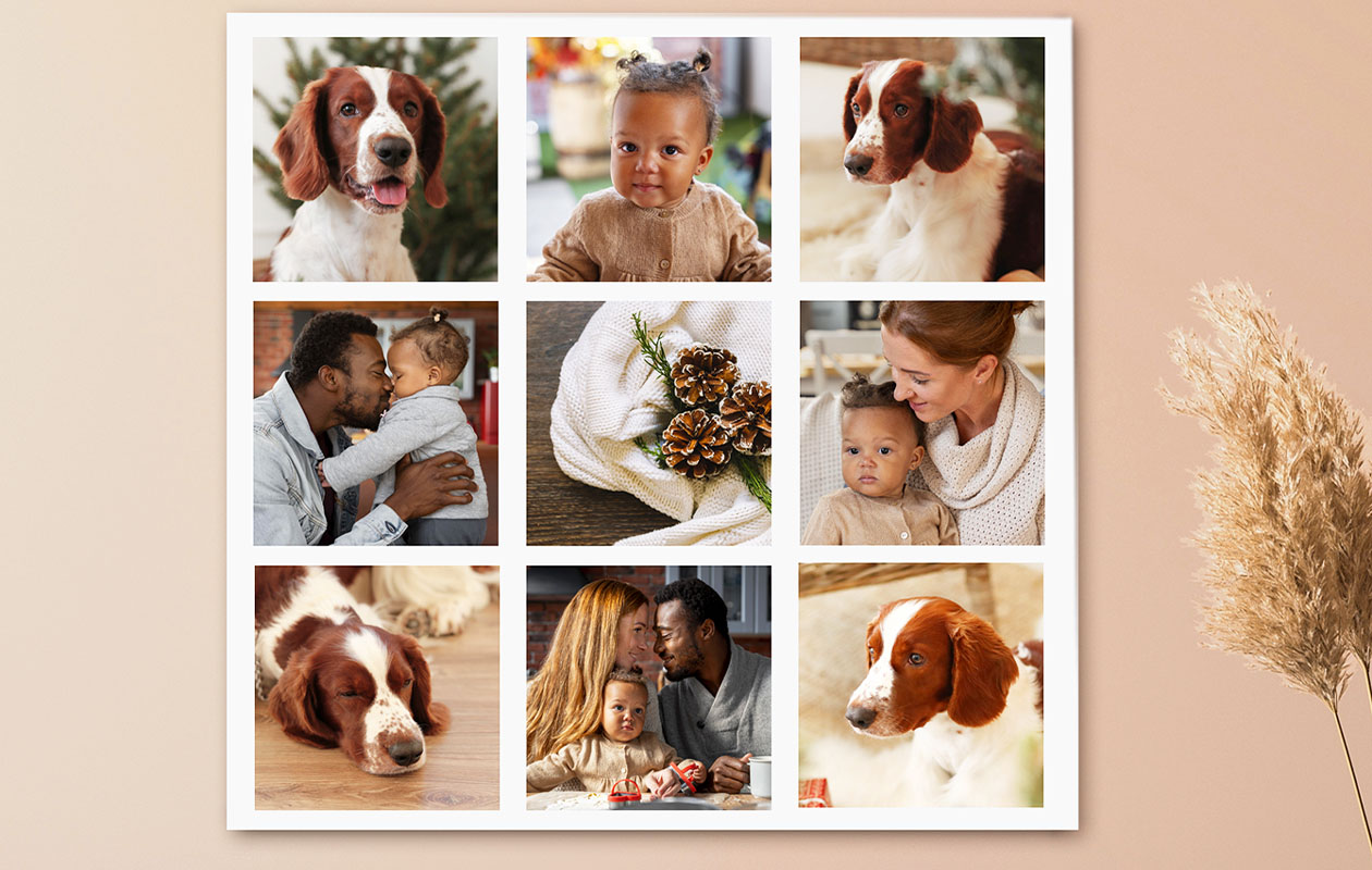 Vos plus beaux souvenirs dans un collage sur toile 40x40 cm